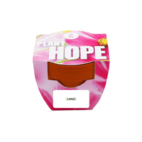 Pink and white container with 'Plant Hope' text on a white background