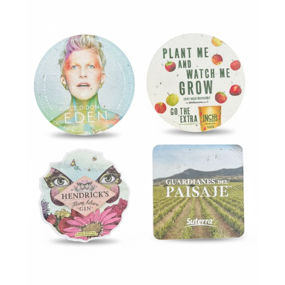 Seeded Paper Coasters - round