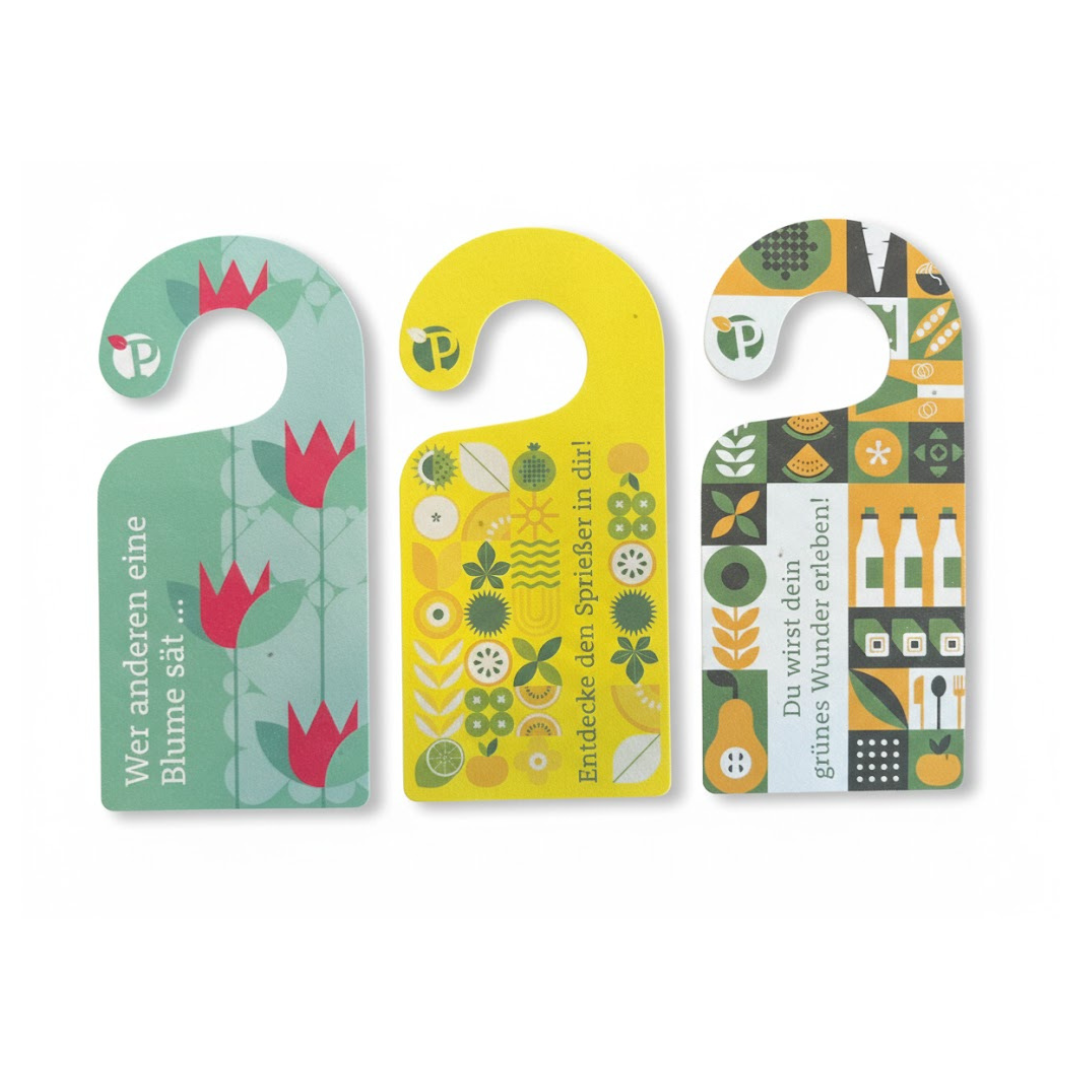 Seeded Paper Hangers (door and bottle)