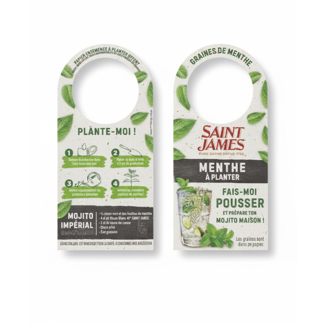 Seeded Paper Hangers (door and bottle)